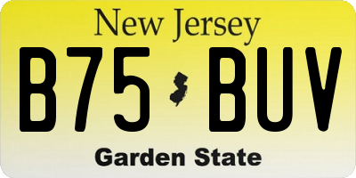 NJ license plate B75BUV