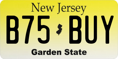 NJ license plate B75BUY