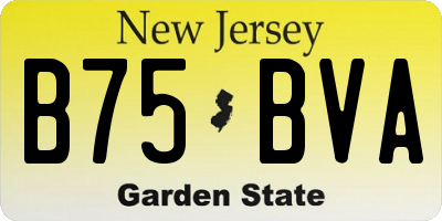 NJ license plate B75BVA