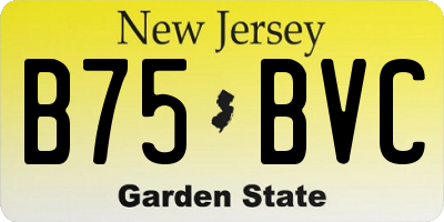NJ license plate B75BVC