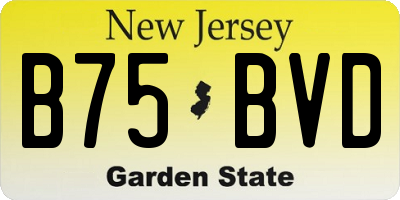 NJ license plate B75BVD