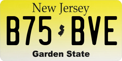 NJ license plate B75BVE