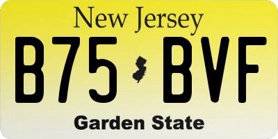 NJ license plate B75BVF
