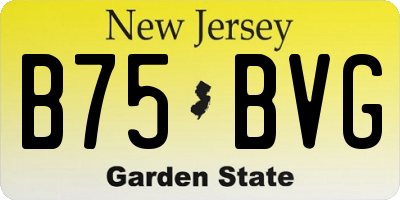 NJ license plate B75BVG
