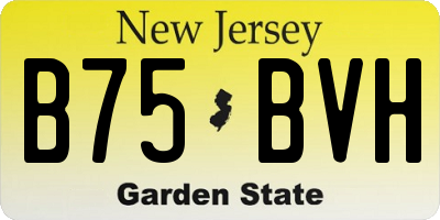 NJ license plate B75BVH