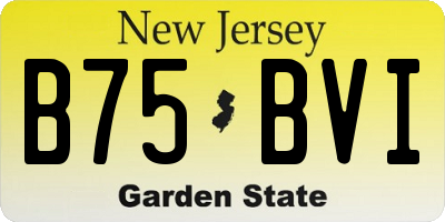 NJ license plate B75BVI