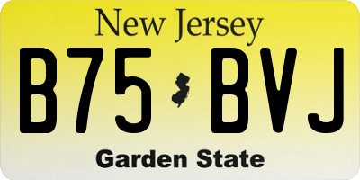 NJ license plate B75BVJ