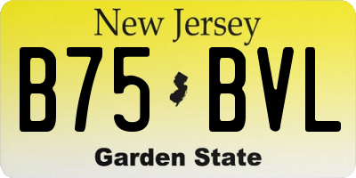 NJ license plate B75BVL