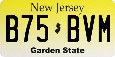 NJ license plate B75BVM