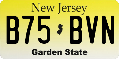 NJ license plate B75BVN