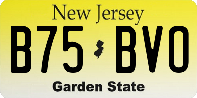 NJ license plate B75BVO
