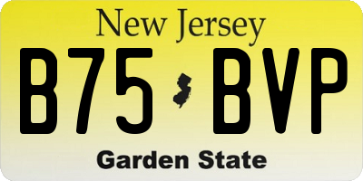 NJ license plate B75BVP