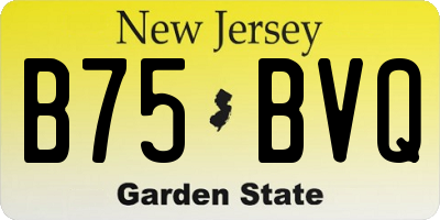 NJ license plate B75BVQ