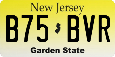 NJ license plate B75BVR