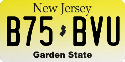 NJ license plate B75BVU