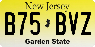 NJ license plate B75BVZ