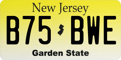 NJ license plate B75BWE