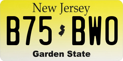 NJ license plate B75BWO