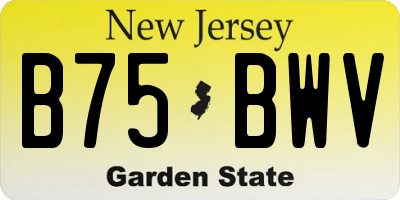 NJ license plate B75BWV