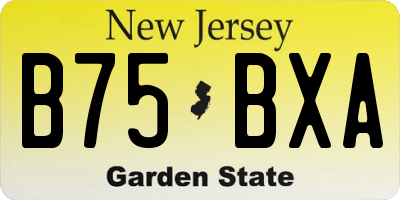 NJ license plate B75BXA