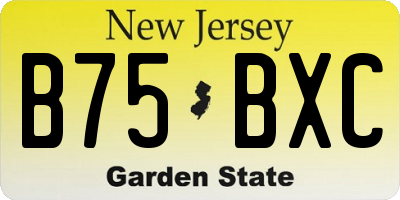 NJ license plate B75BXC
