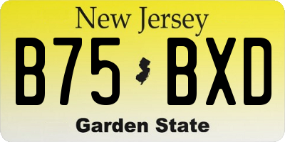 NJ license plate B75BXD