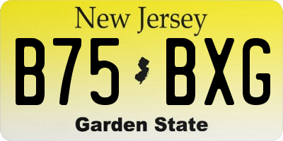 NJ license plate B75BXG