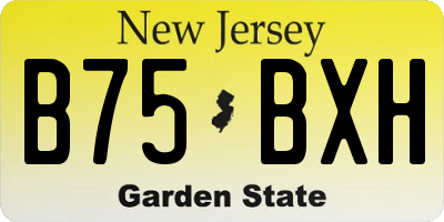 NJ license plate B75BXH