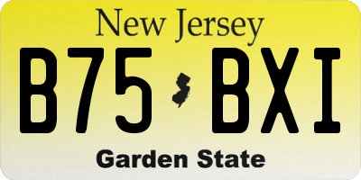 NJ license plate B75BXI