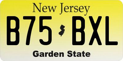 NJ license plate B75BXL