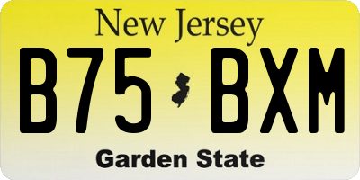 NJ license plate B75BXM