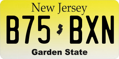 NJ license plate B75BXN