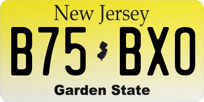 NJ license plate B75BXO