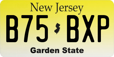 NJ license plate B75BXP