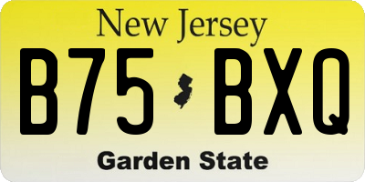 NJ license plate B75BXQ