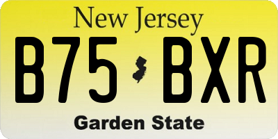 NJ license plate B75BXR