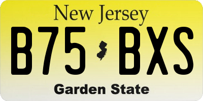 NJ license plate B75BXS