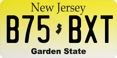 NJ license plate B75BXT