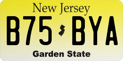 NJ license plate B75BYA