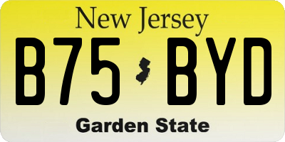 NJ license plate B75BYD