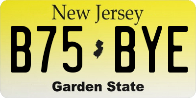 NJ license plate B75BYE