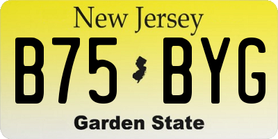 NJ license plate B75BYG