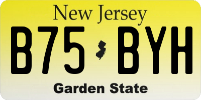 NJ license plate B75BYH