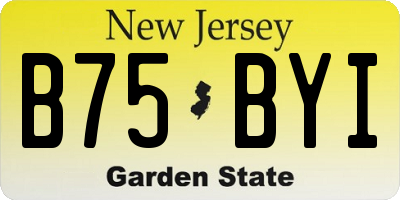 NJ license plate B75BYI