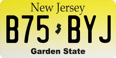 NJ license plate B75BYJ