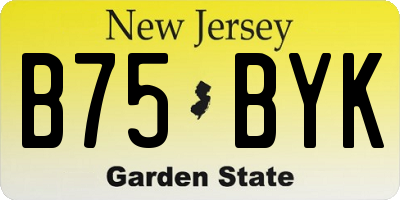 NJ license plate B75BYK