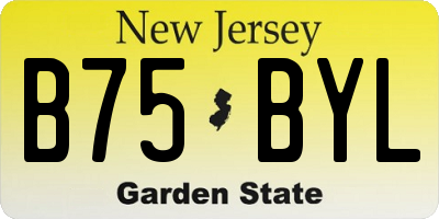 NJ license plate B75BYL