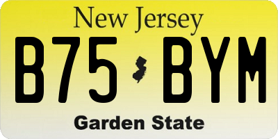NJ license plate B75BYM