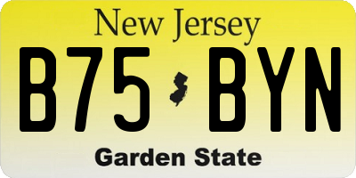 NJ license plate B75BYN