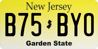 NJ license plate B75BYO